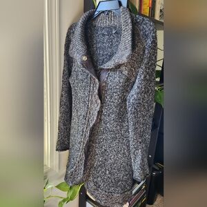 Prana Women's Gray Knit Button-up Sweater